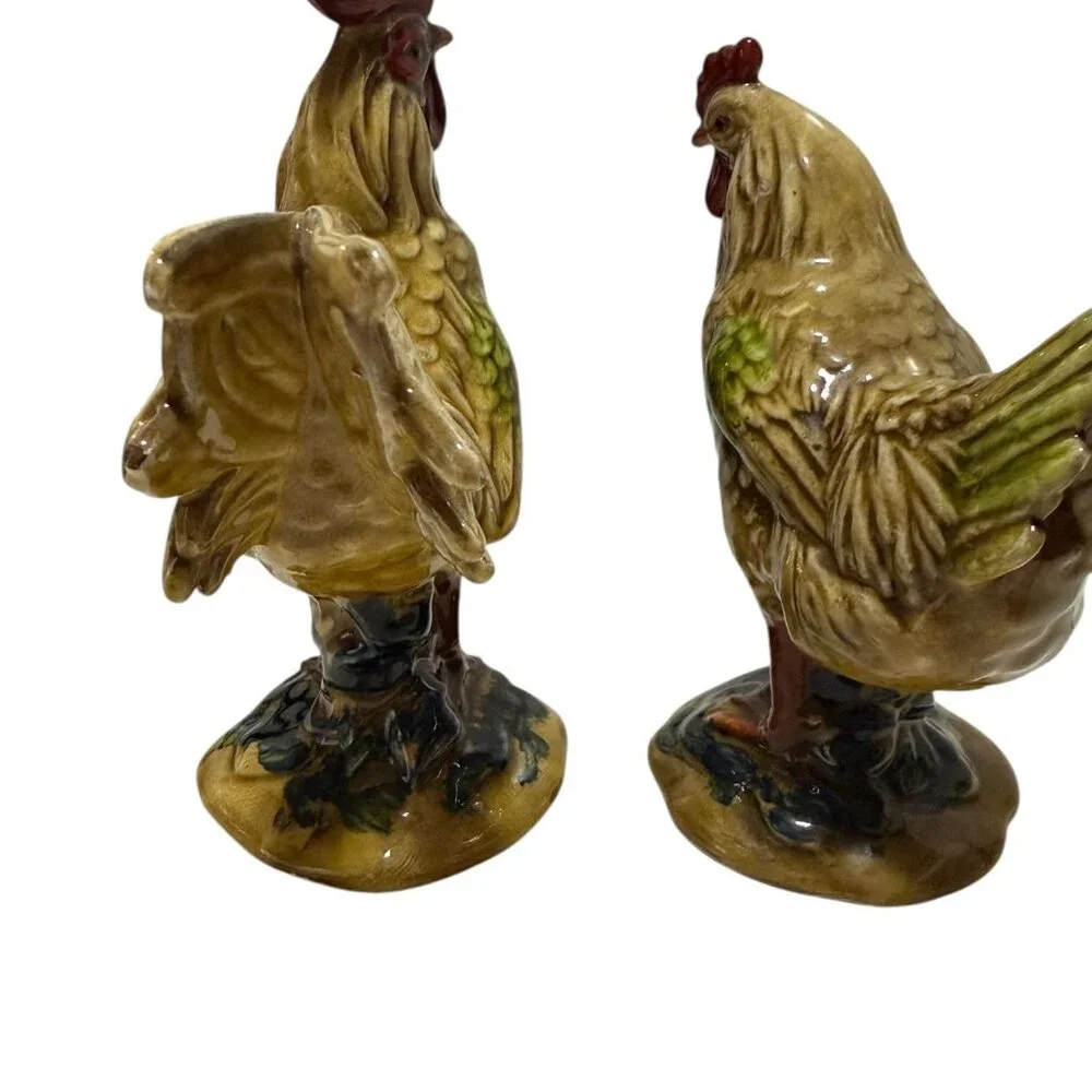 Vintage Norcrest Rooster & Hen Ceramic Figurines Hand-Painted Made In Japan READ - Picture 8 of 14